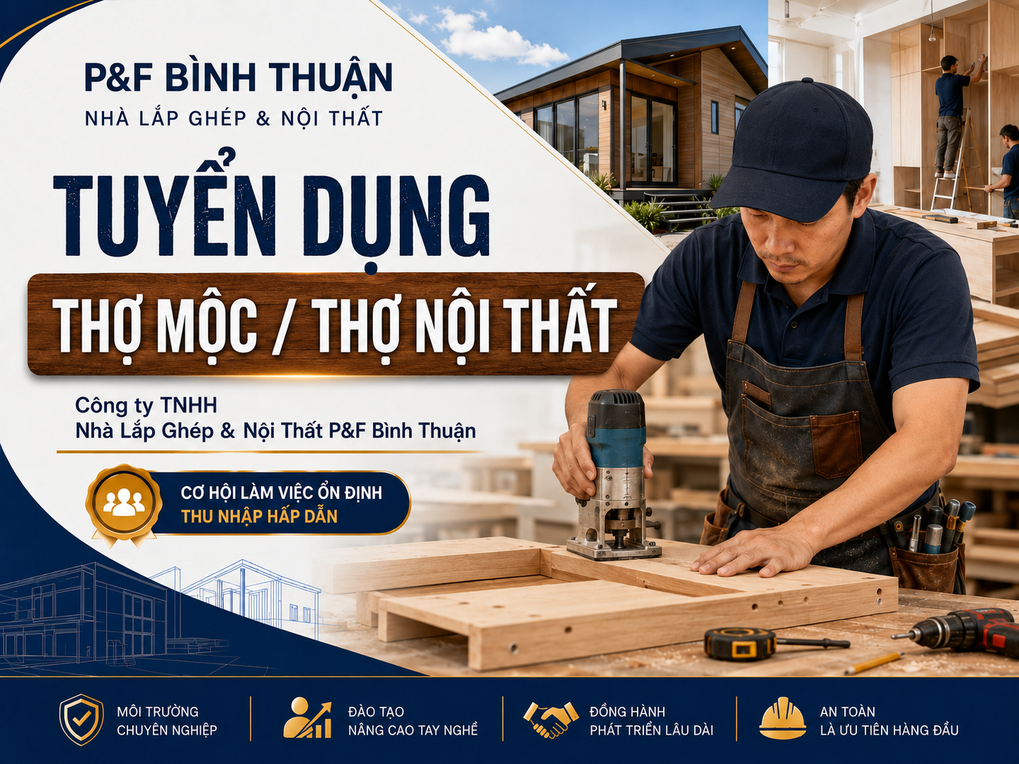 Cần tuyển Thợ mộc / Thợ thi công nội thất